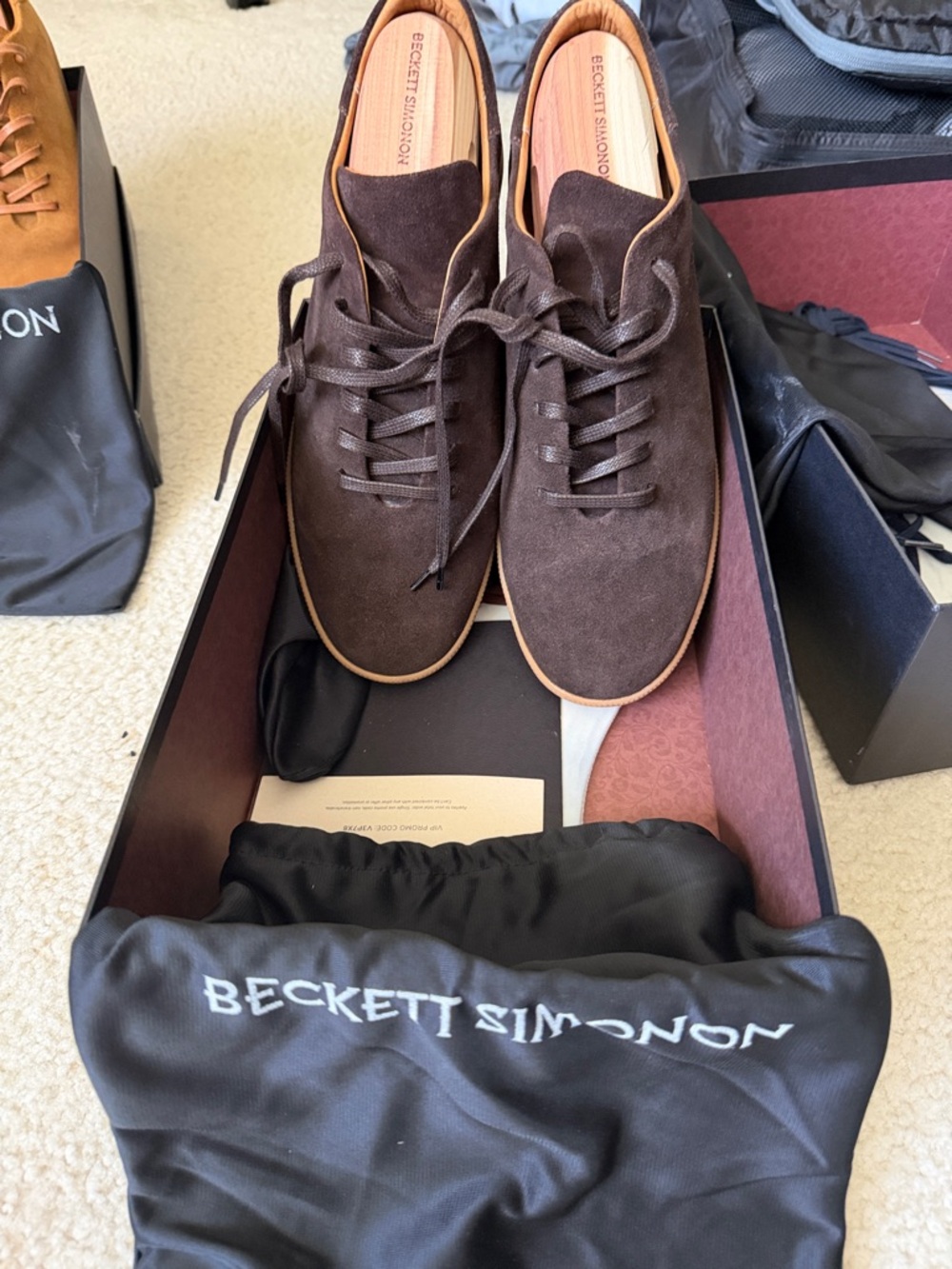 Beckett Simonon Dark Brown Suede Low-Top Sneakers